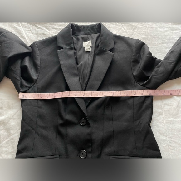 J Crew Factory Lightweight Wool Blazer Black 6 Career Tailored Office Academia - Picture 6 of 7